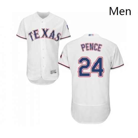 Mens Texas Rangers 24 Hunter Pence White Home Flex Base Authentic Collection Baseball Jersey